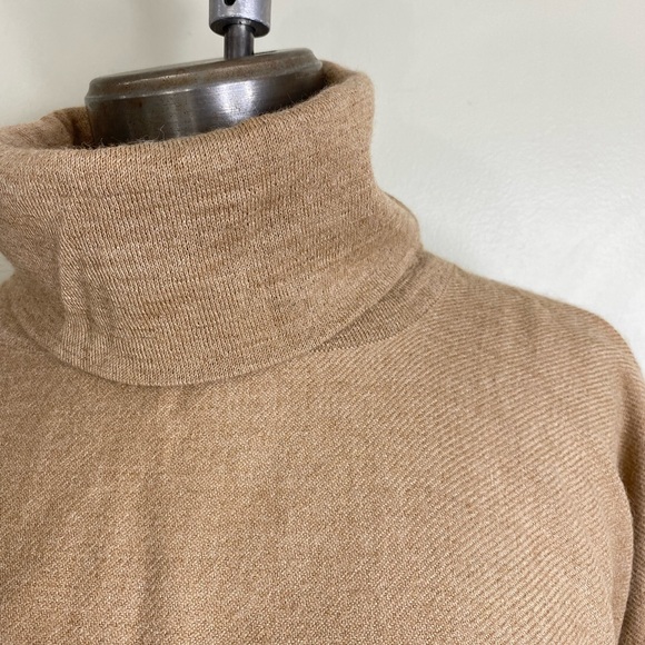 CUYANA 100% ALPACA PONCHO SWEATER IN CAMEL OVERSIZED XS/S - Picture 7 of 13
